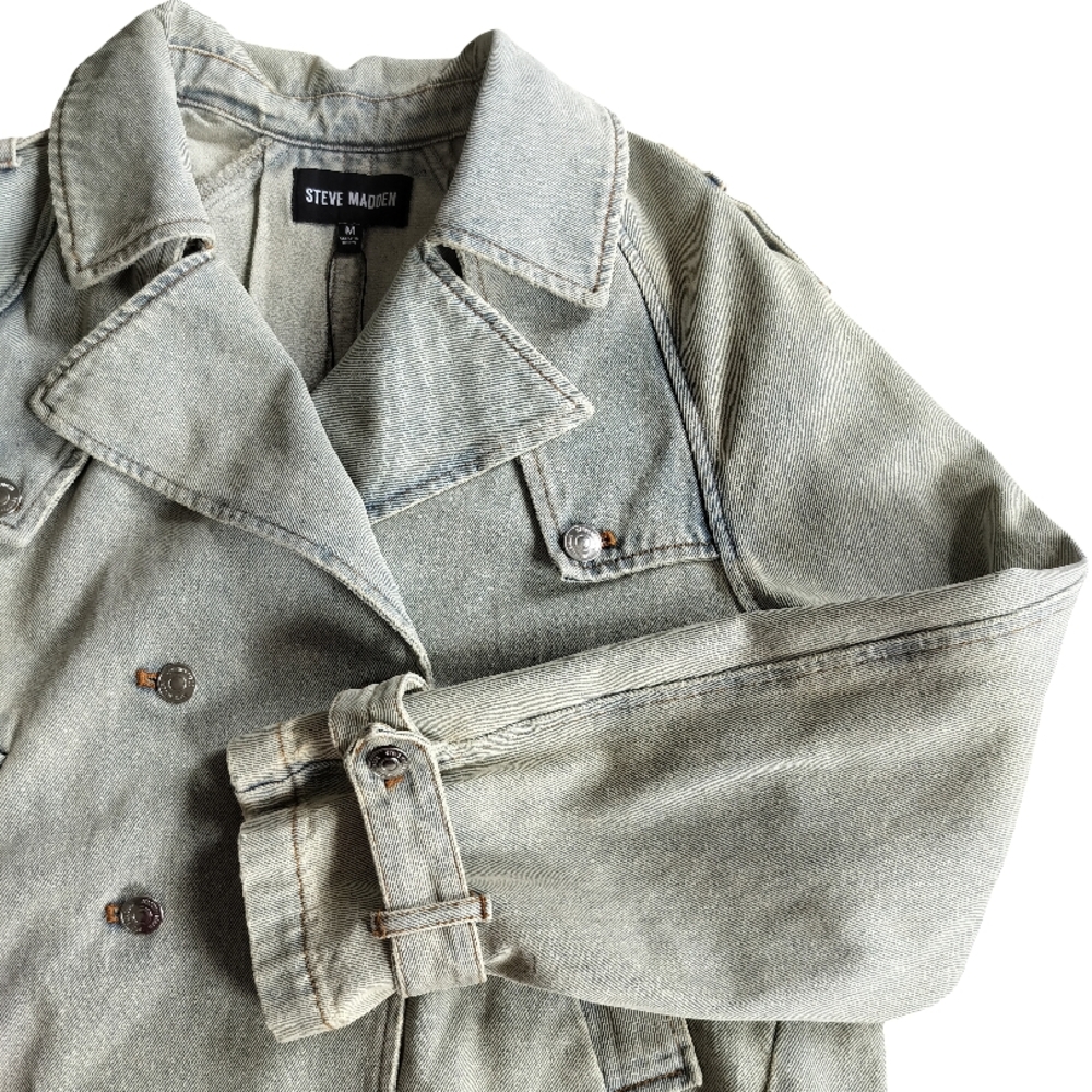 Steve Madden Stone Blue Denim Jacket Size M NWT - Picture 7 of 9